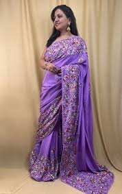 Embroidered Crepe Sarees